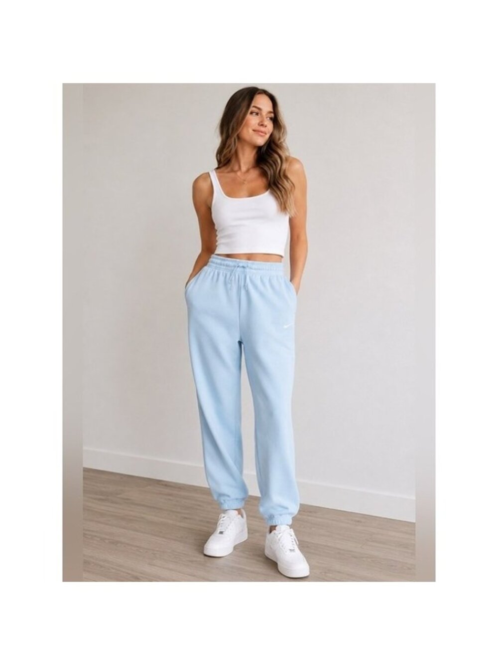 NIKE Phoenix Fleece Oversized Sweatpants Powder Blue Size XL NEW